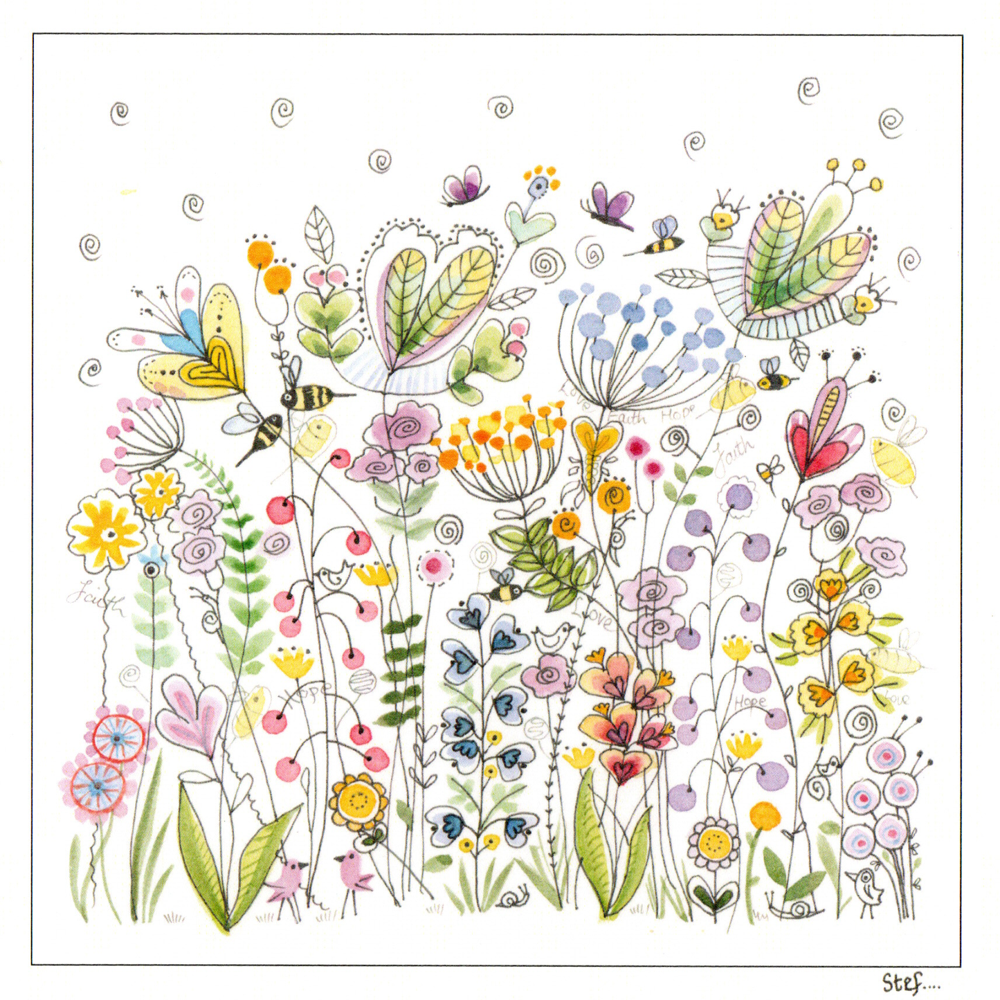 Colourful wildflowers greeting card nature — wholesale greeting card