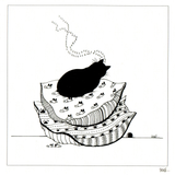 Colour Your Own Cat Sat On A Cushion Sleeping — wholesale greeting card
