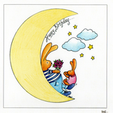 Happy Birthday Hares On The Moon — wholesale greeting card