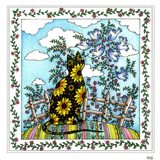 A Beautiful Sunflower Patterned Cat — wholesale greeting card