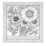 colour your own cat under the sunflowers — wholesale greeting card