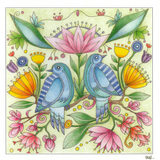 Two Bluebirds surrounded by flowers — wholesale greeting card