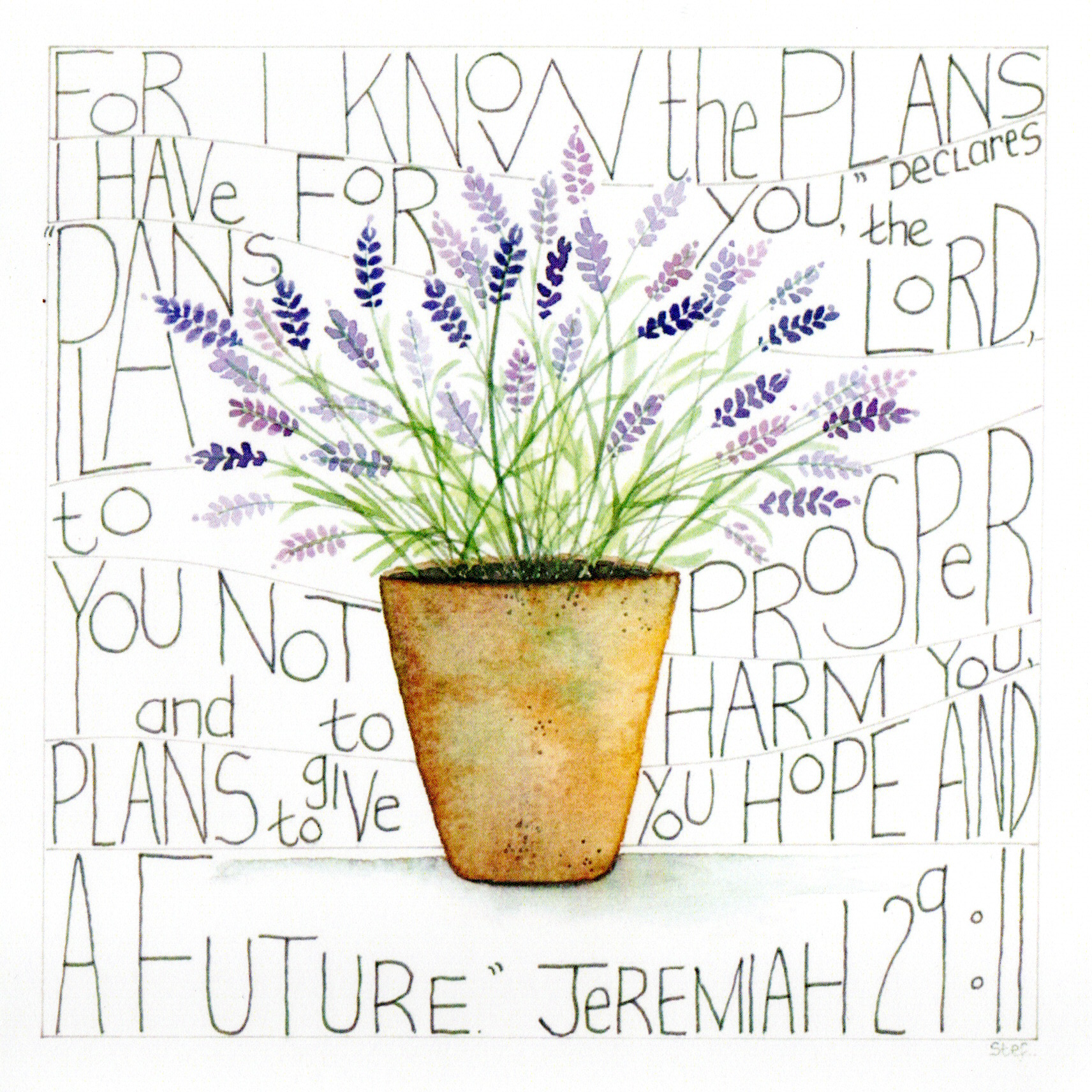 Christian Card A Pot Of Lavender — wholesale greeting card