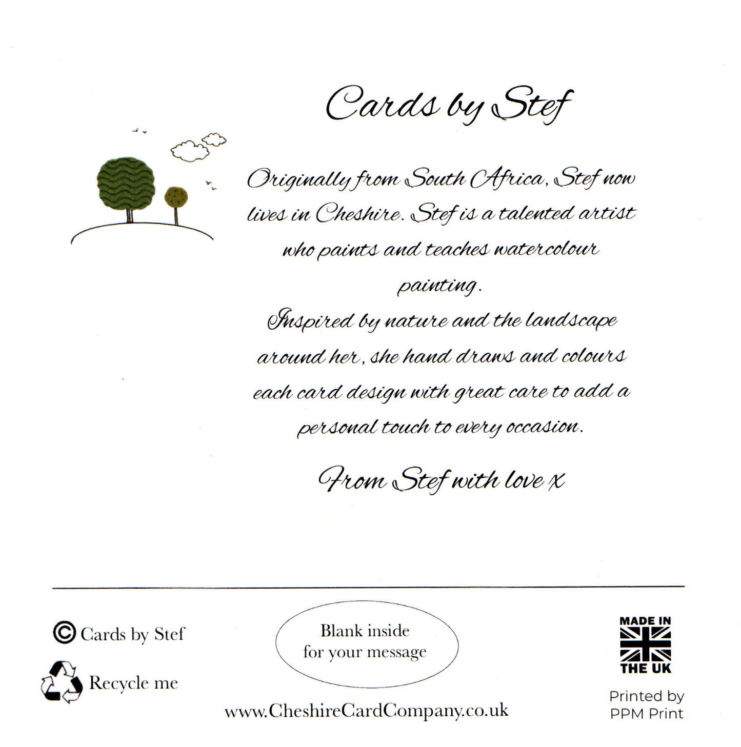 Christmas Card Starter Pack greeting card, reverse