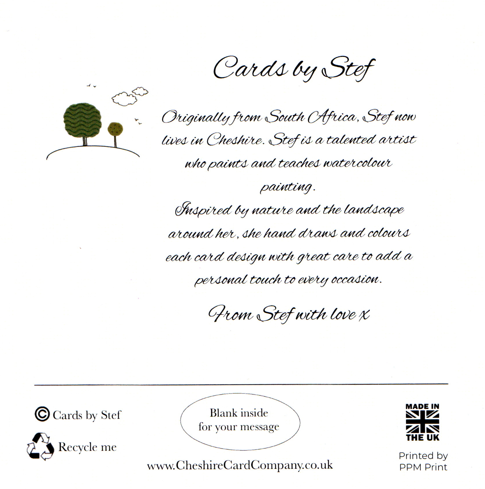 Christmas Card Starter Pack greeting card, reverse