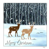 Two Reindeer Standing In The Snow — wholesale greeting card