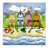 Beach Huts At The Seafront — wholesale greeting card