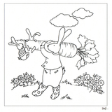 Colour Your Own Three Hares Carrying A Carrot — wholesale greeting card