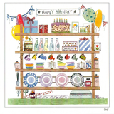 Happy Birthday Bookcase Card with Gifts and Cake image 0