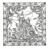 colour your own cat's cuddling and looking at the sun — wholesale greeting card