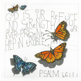 Christian Butterflies Card With Psalm 46:1 Scripture — wholesale greeting card