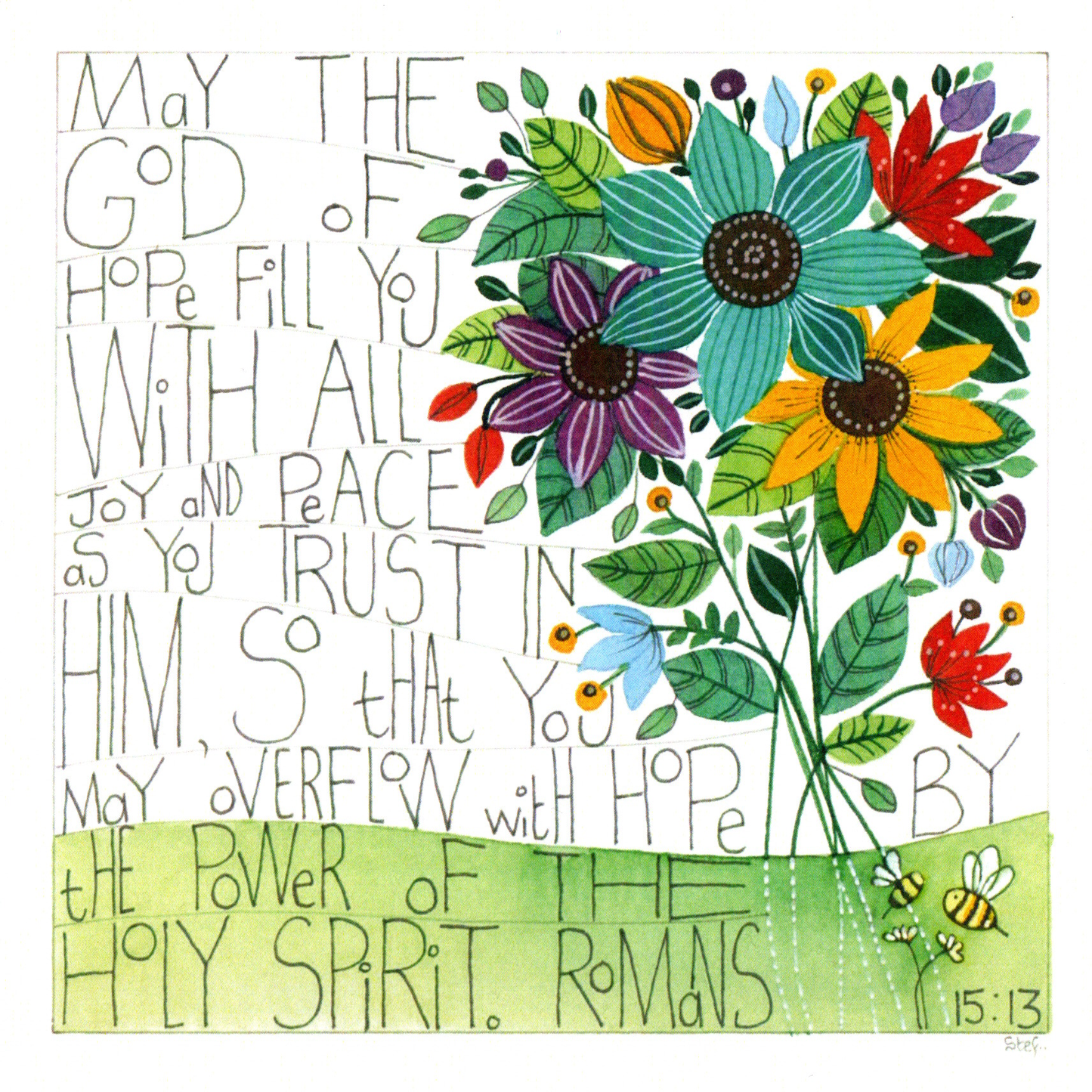 Christian Bouquet of flowers — wholesale greeting card