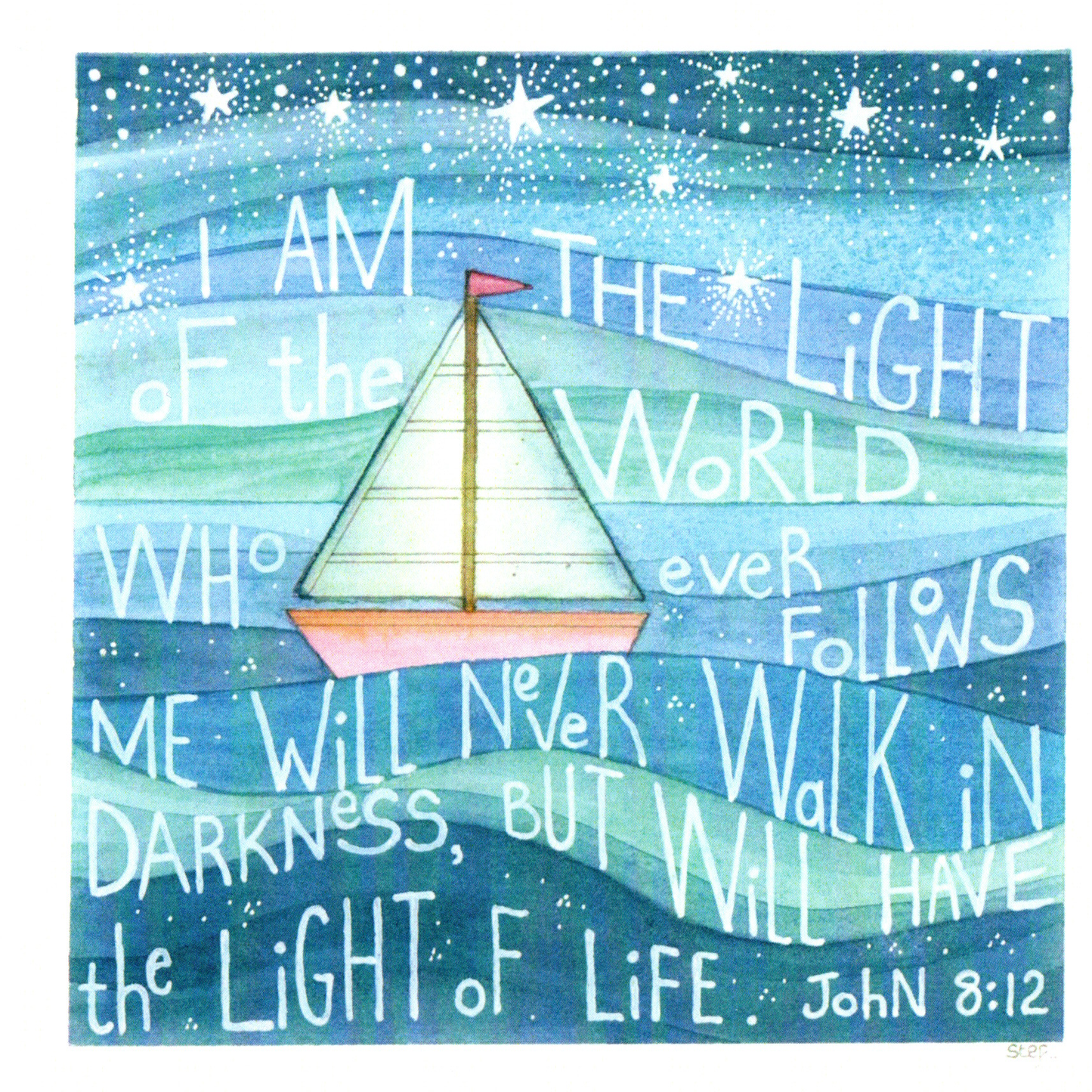 Christian A Sailboat In The Sea — wholesale greeting card