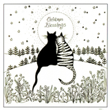 colour your own Two Cats Christmas Blessings — wholesale greeting card