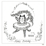 Colour Your Own dancing Cat — wholesale greeting card