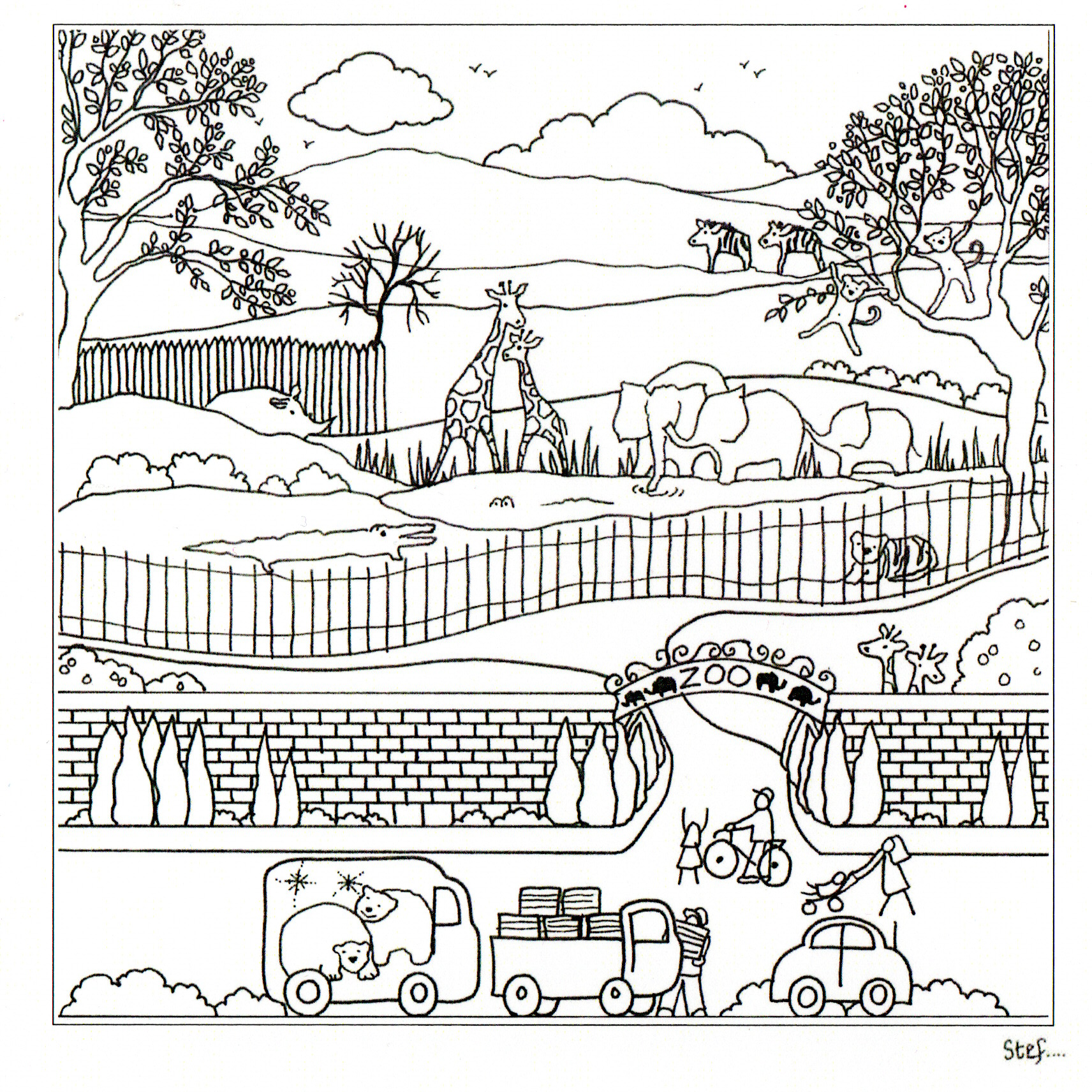 Colour Your Own Zoo — wholesale greeting card