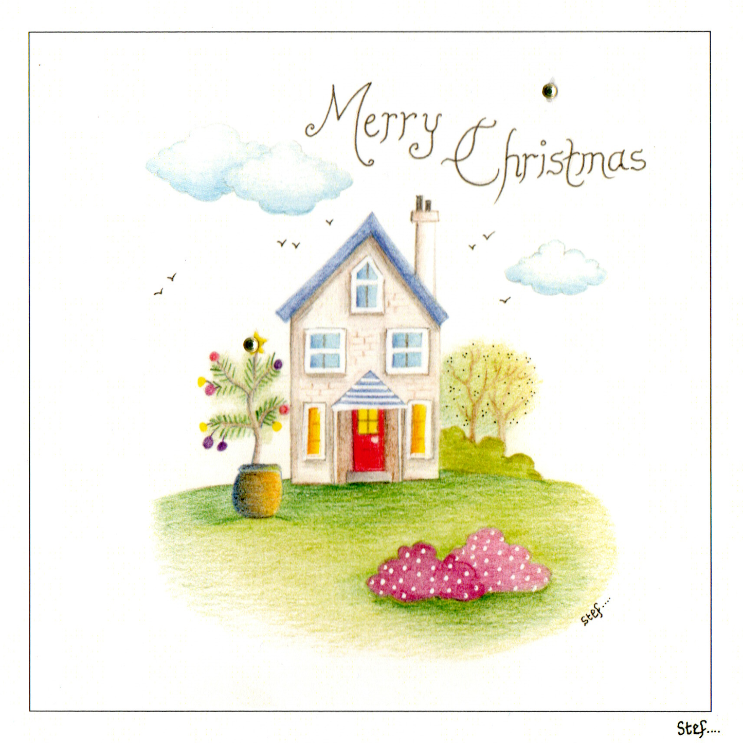 A Three Storey House Merry Christmas — wholesale greeting card