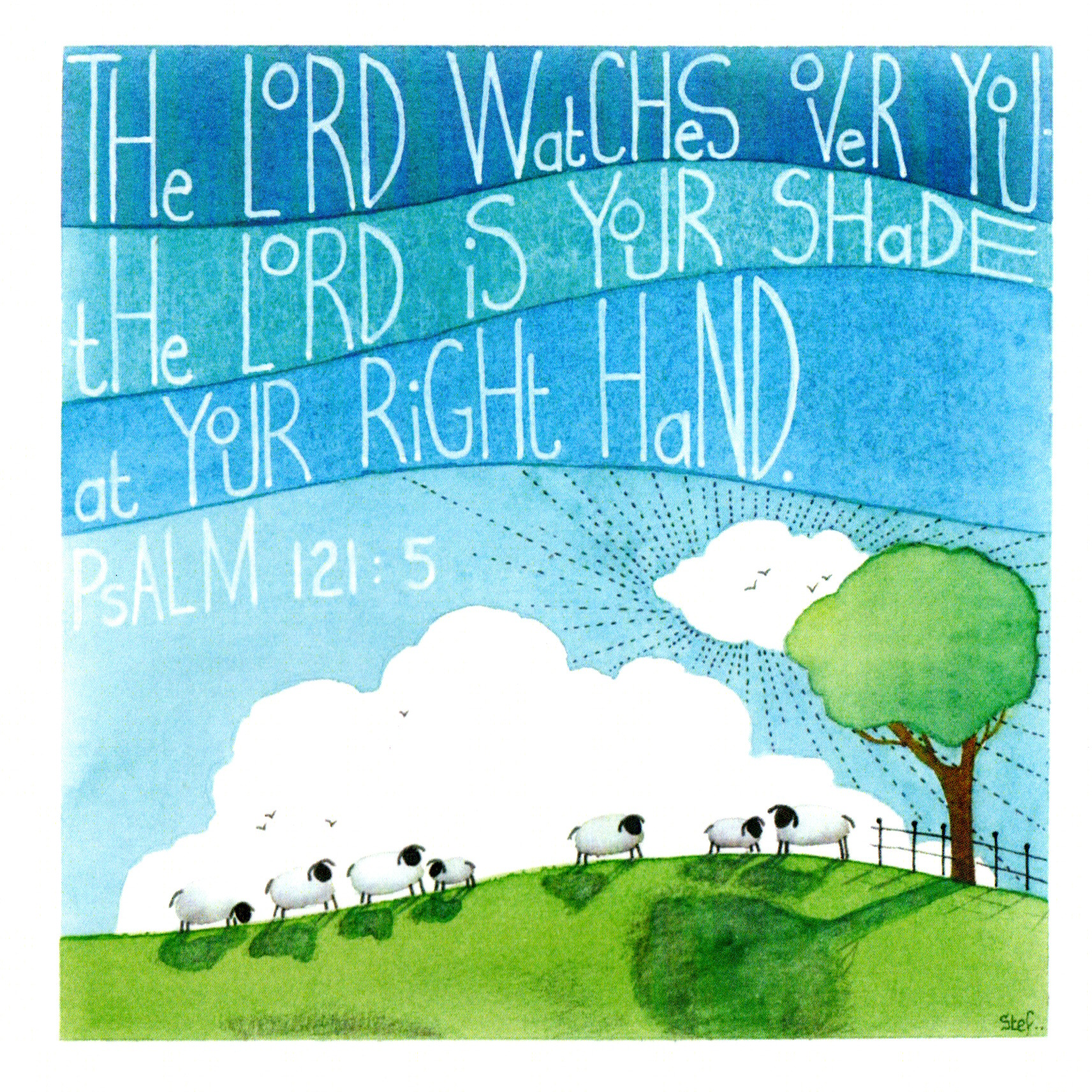 Christian  Landscape With Sheep — wholesale greeting card