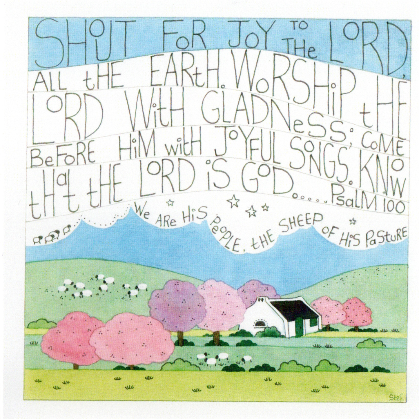 Christian Shout for Joy – A Psalm 100 — wholesale greeting card
