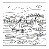 Colour Your Own Sailing Boats — wholesale greeting card
