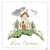 Christmas House Starting Snow Scene Card — wholesale greeting card