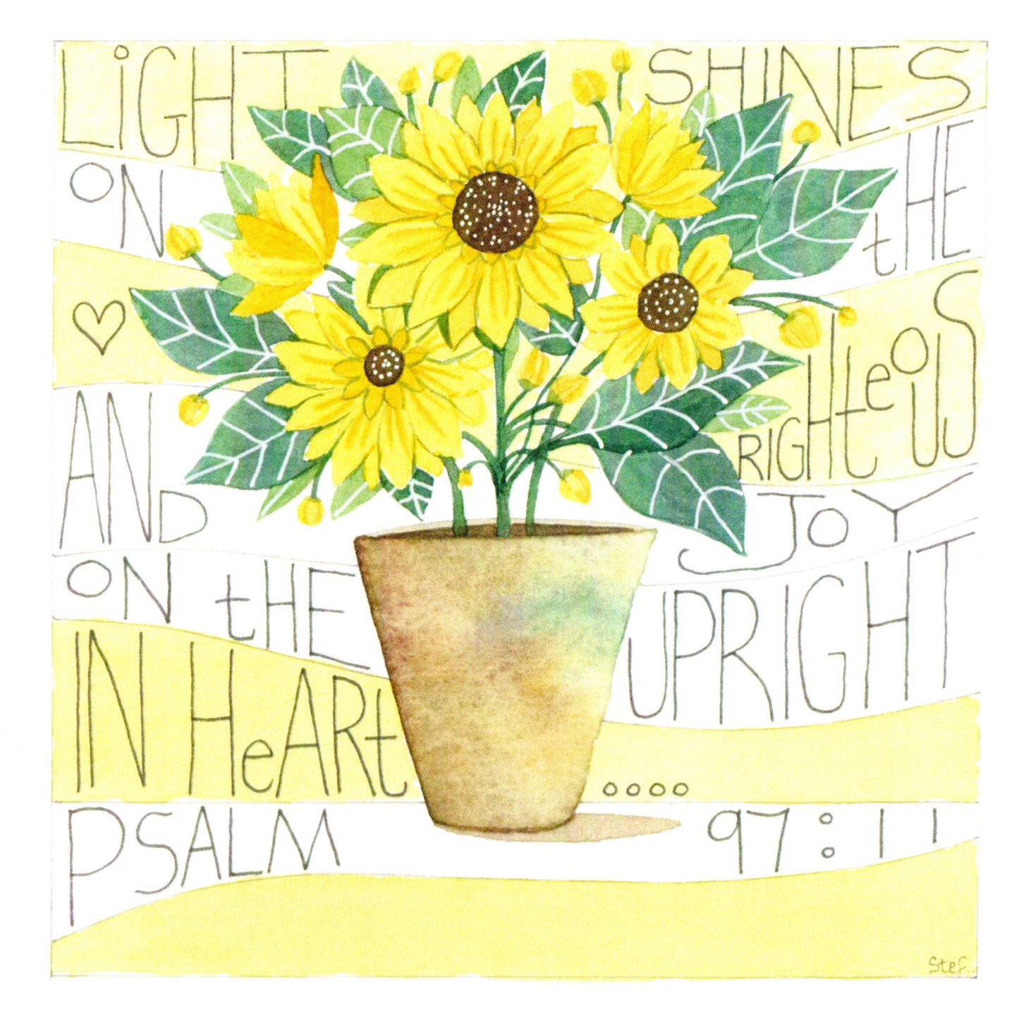 Christian Sunflowers Pot of Flowers — wholesale greeting card