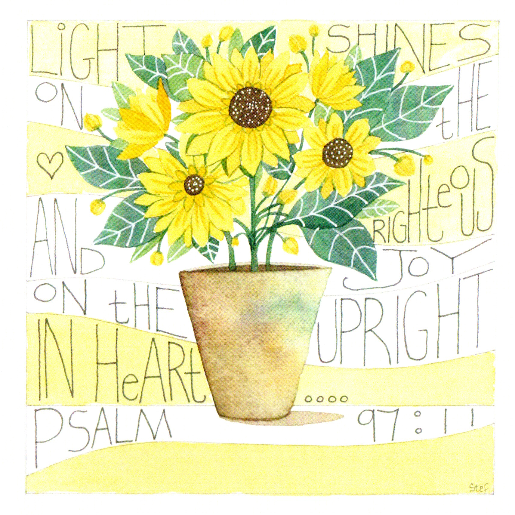 Christian Sunflowers Pot of Flowers — wholesale greeting card