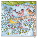 Three Birds resting in a tree — wholesale greeting card