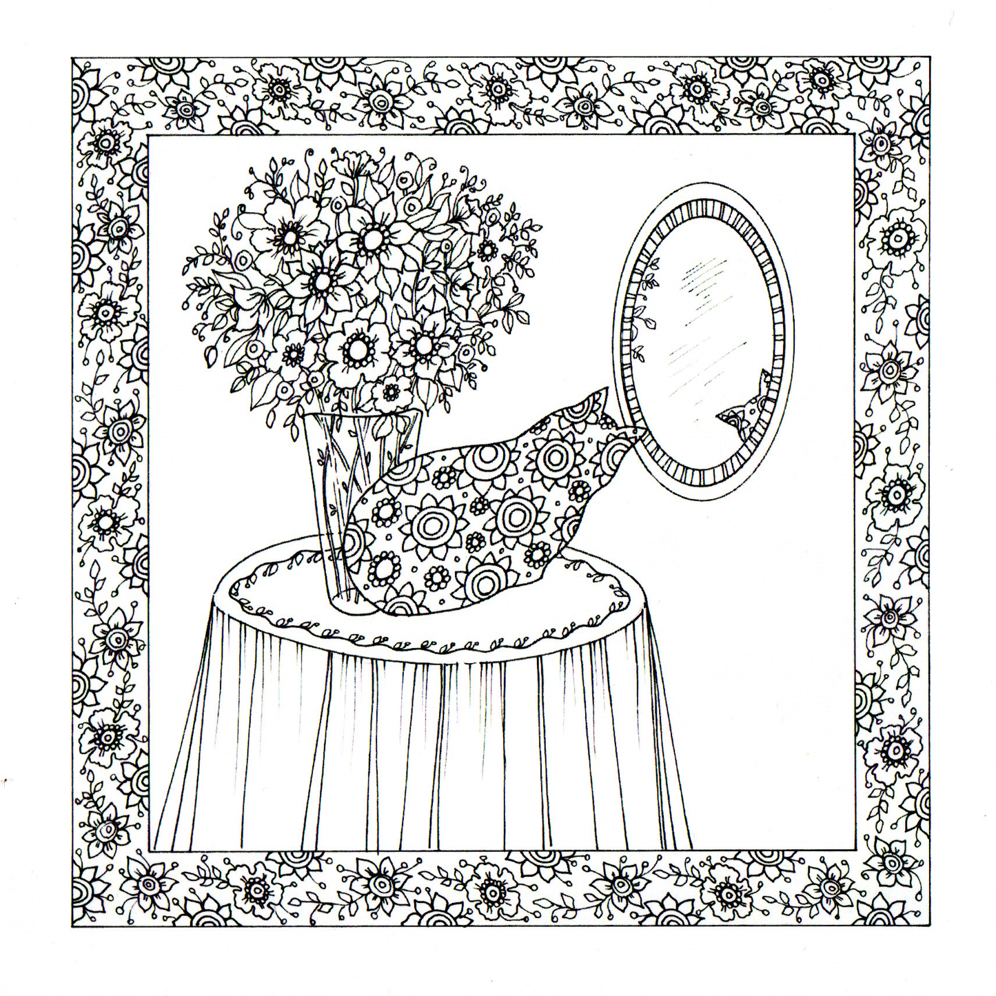 Colour Your Own Mirror Cat — wholesale greeting card