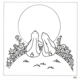 Colour Your Own Two Hares Looking At The Moon — wholesale greeting card