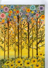 Colourful Woodland Trees Illustration  Large Card — wholesale greeting card