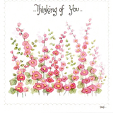 Thinking of you with pink flowers — wholesale greeting card