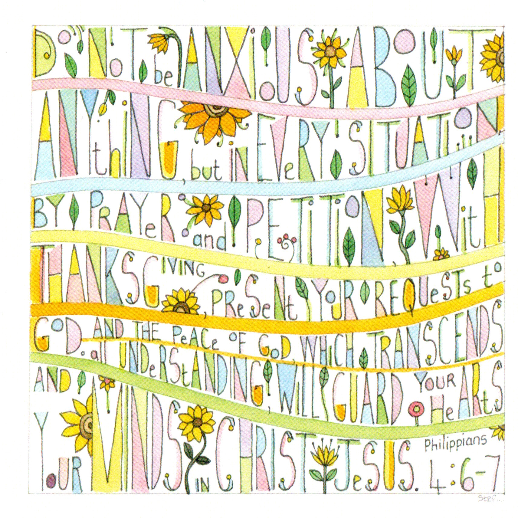 Christian Card With Colourful Words — wholesale greeting card