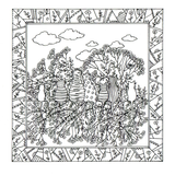 colour your own row of cats — wholesale greeting card