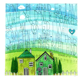 Christian Two Green Cottages Isaiah 41:10 — wholesale greeting card