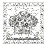 Colour Your Own Cats Five Cats Sat Under Trees — wholesale greeting card
