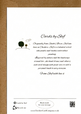 Yellow Daffodil greeting card, reverse