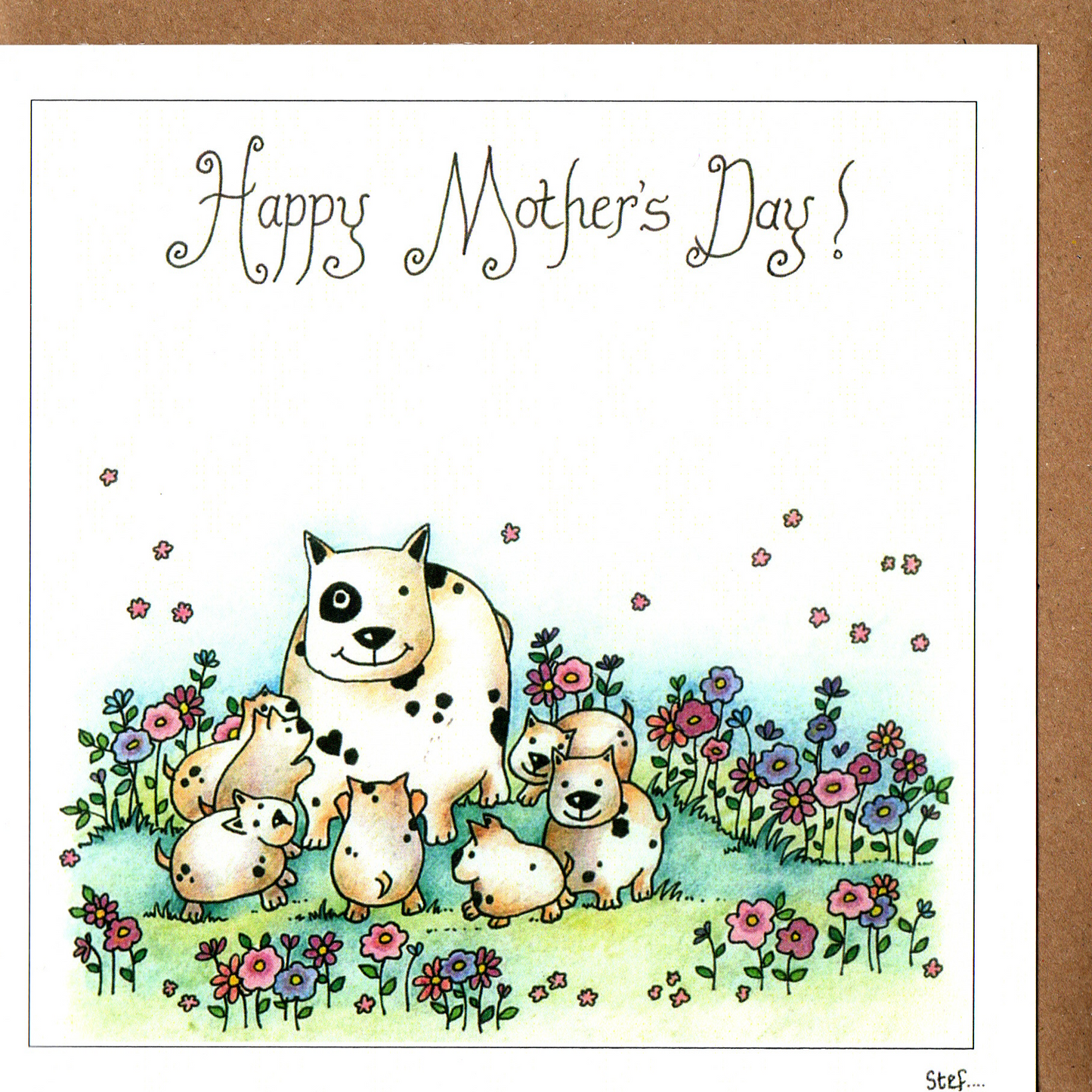 Mother Dog and Puppies Mother’s Day Card
